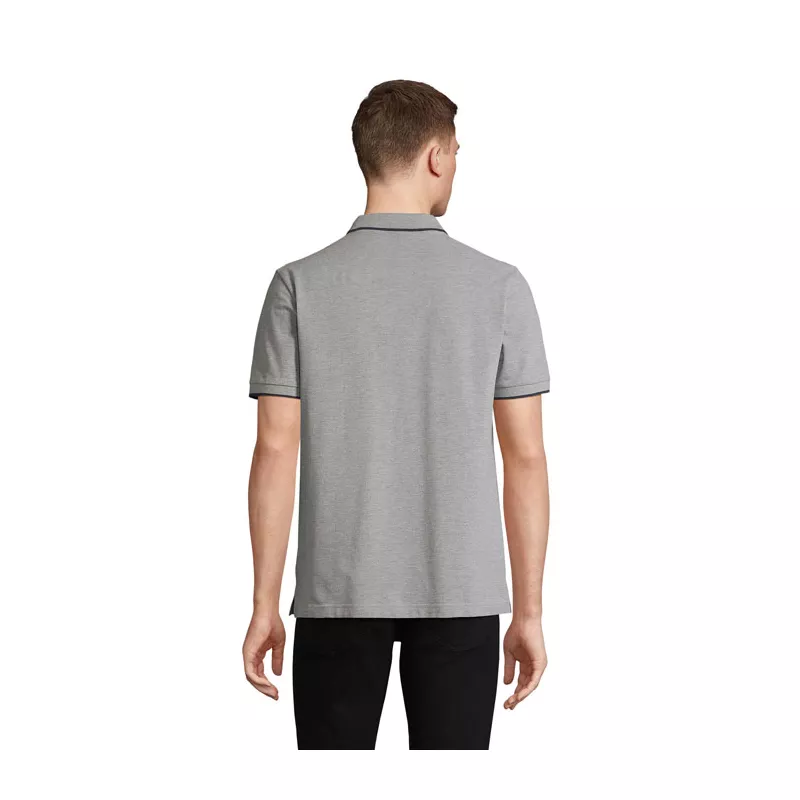 Koszulka polo unisex z prążkiem Sol's PALERMO - Grey Melange/ French Navy (S04769-GF)