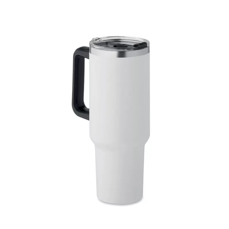 Kubek termiczny stalowy ze słomką 1200 ml SUMA - Bialy (MO2327-06)