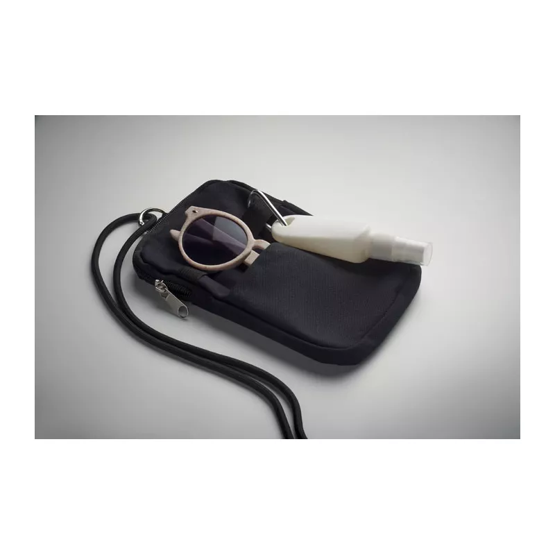 Torebka na telefon z recyklingu 280 g/m² MOBIBOLSA - Czarny (MO2519-03)