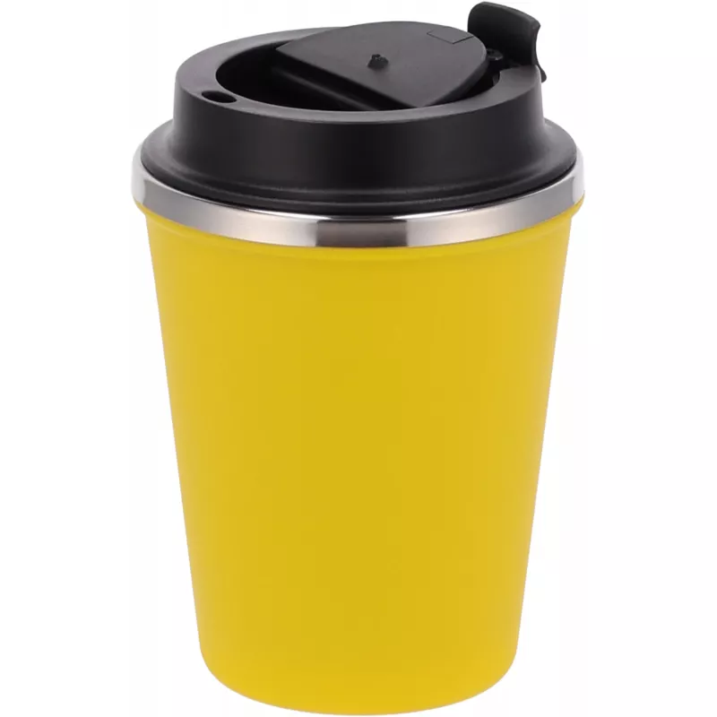 Kubek termiczny 350 ml z powłoką z recyklingu METODY - żółty (8496208)