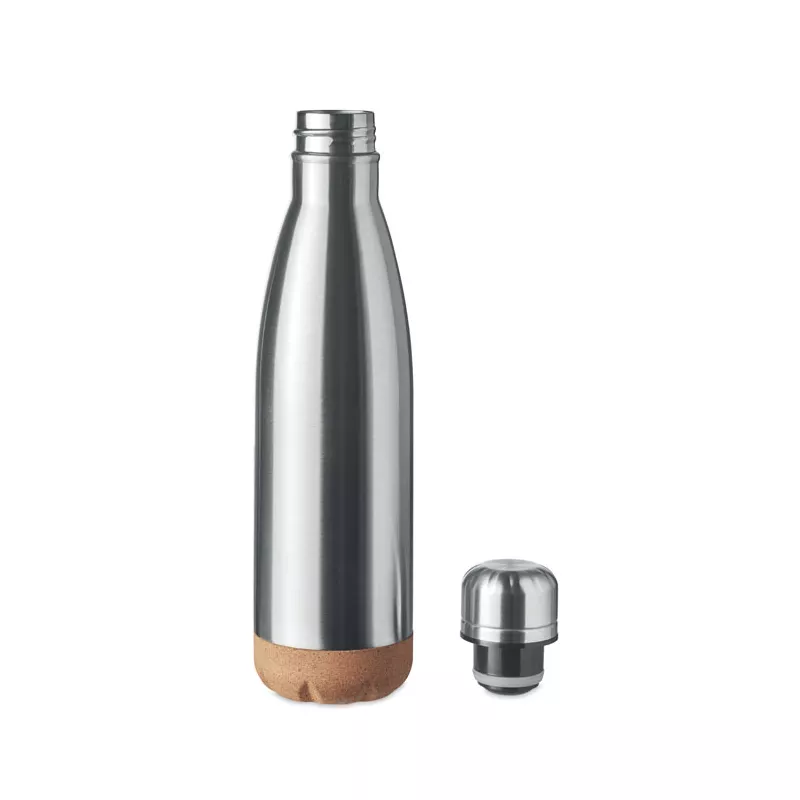 Butelka termiczna z korkową podstawą 500 ml ASPEN CORK - Srebrny Mat (MO6313-16)