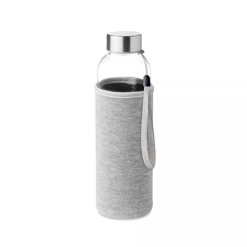 Butelka szklana 500 ml w neoprenowym etui UTAH GLASS - Szary (MO9358-07)
