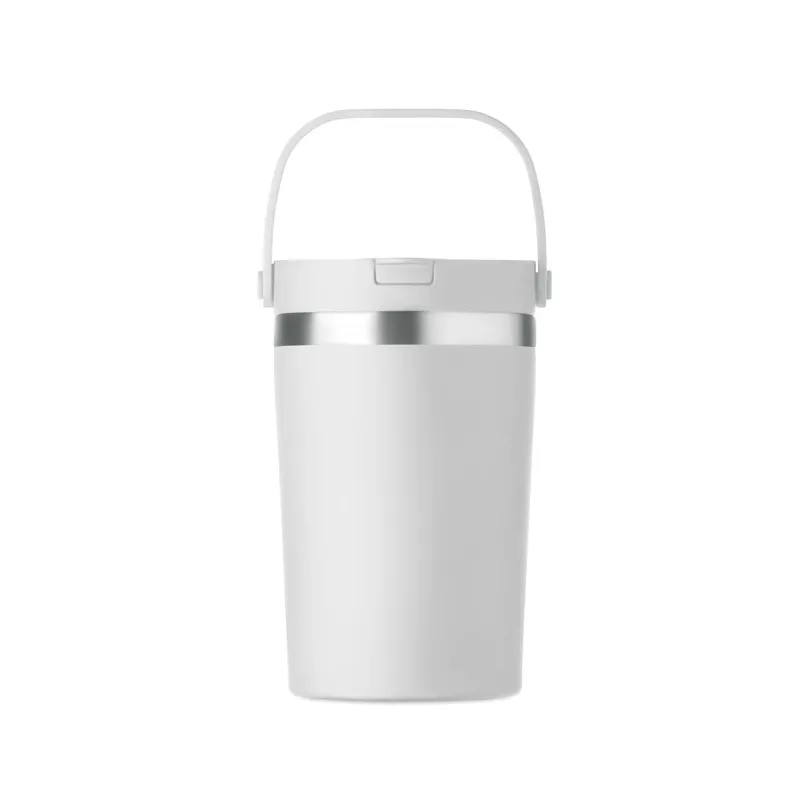 Kubek termiczny ze słomką i paskiem 350 ml COZYCUP - Bialy (MO2922-06)