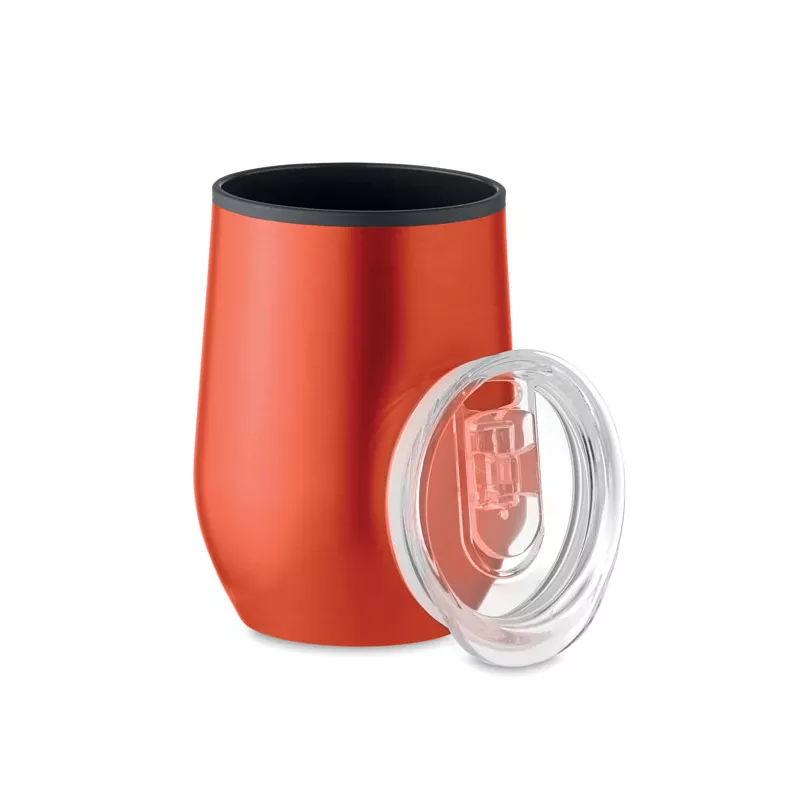 Kubek termiczny stalowy z pokrywką 350 ml CHIN CHAN - Czerwony (MO6700-05)