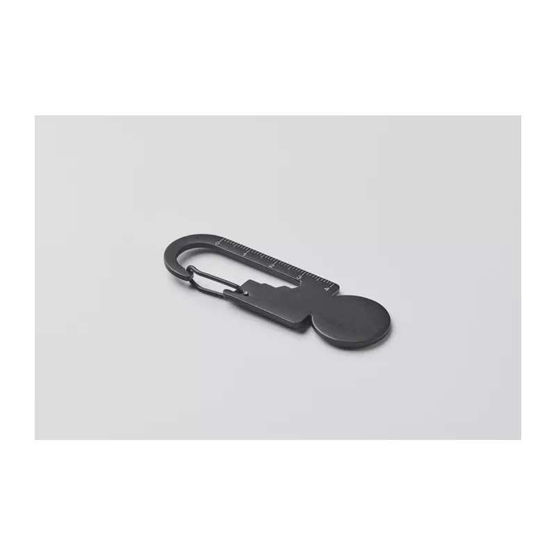 Brelok wielofunkcyjny z żetonem do wózka MULTIKEY - Czarny (MO2337-03)
