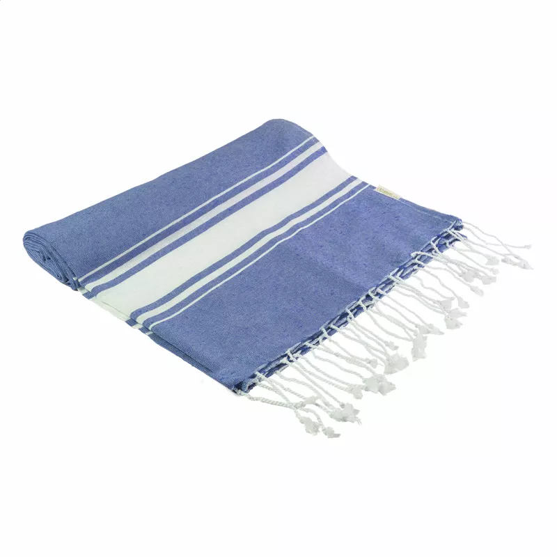 Cancun ręcznik plażowy z recyklingowanej bawełny - ciemno niebieski (AP800607-06A)