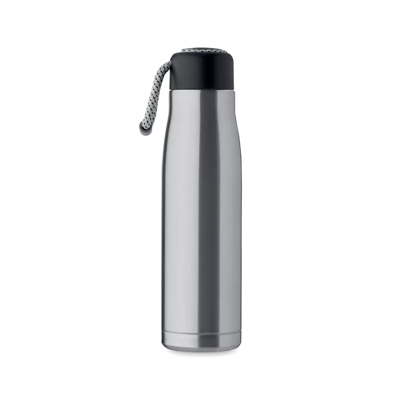 Butelka termiczna z uchwytem sznurkowym 500 ml CORDLE - Srebrny Mat (MO2413-16)