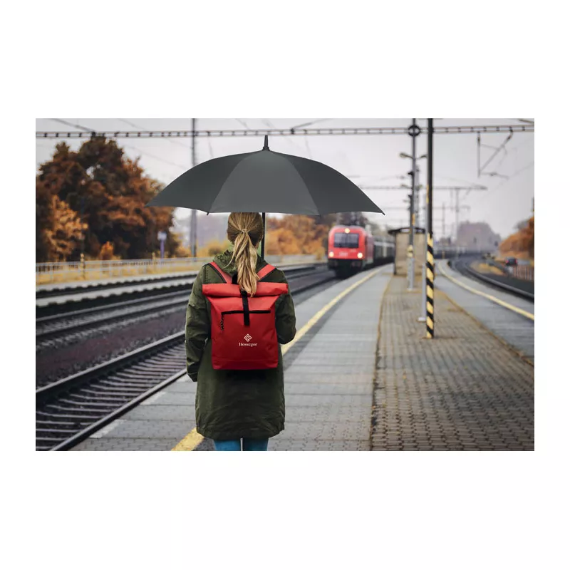 Plecak rolltop na laptop 15" z poliestru 600D IREA - Czerwony (MO2170-05)