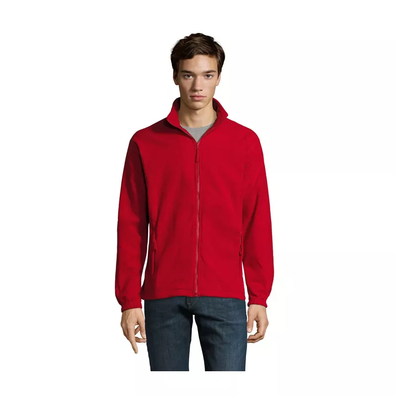 Bluza polarowa męska rozpinana 300 g/m² Sol's NORTH - Czerwony (S55000-RD)