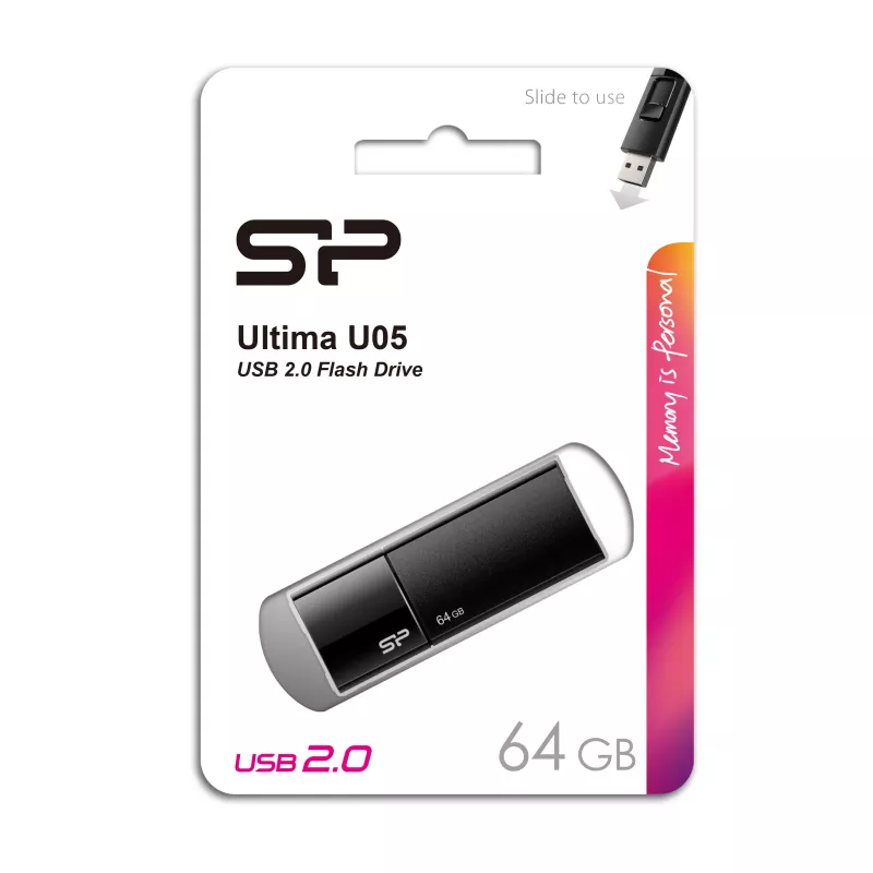 Pendrive Ultima U05, 32GB 2.0 Silicon Power - czarny (EG814403 64GB)