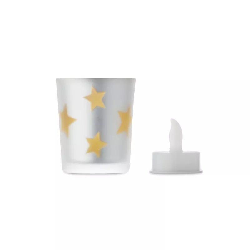 Świeczka LED tealight w szklanym słoiku LANDLE - Matowy Zloty (CX1572-98)