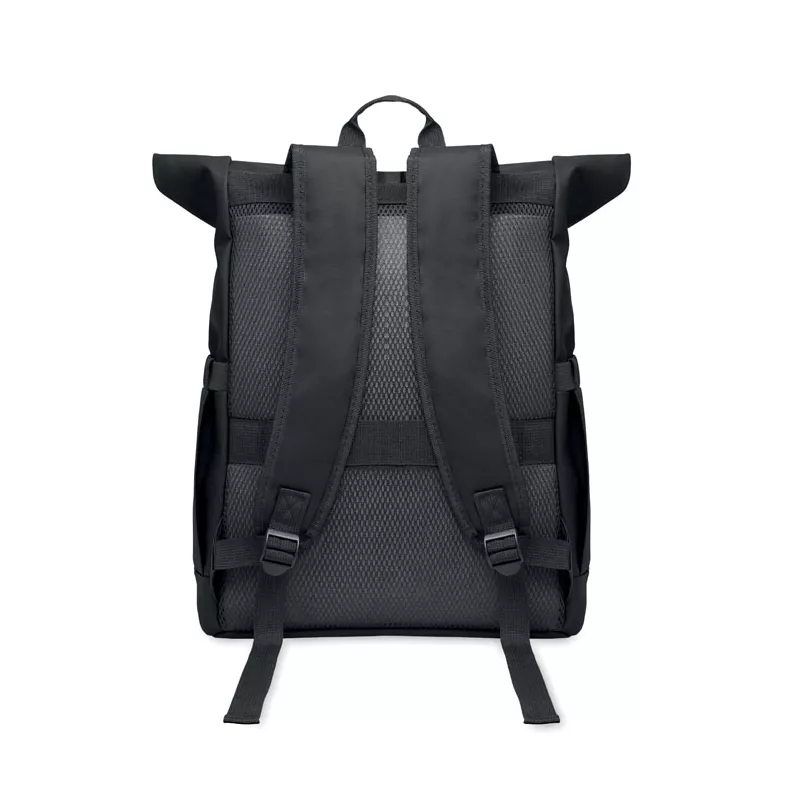Plecak rolltop na laptop RPET 600D BANGKOK ROLL - Czarny (MO2643-03)