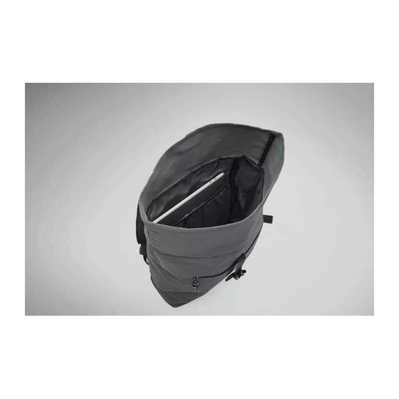 Plecak rolltop na laptop 15" z poliestru 600D IREA - Kamienny Szary (MO2170-15)