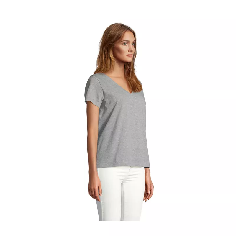 Koszulka damska V-neck Sol's REGENT V WOMEN - Szary Melanż (S04766-GM)