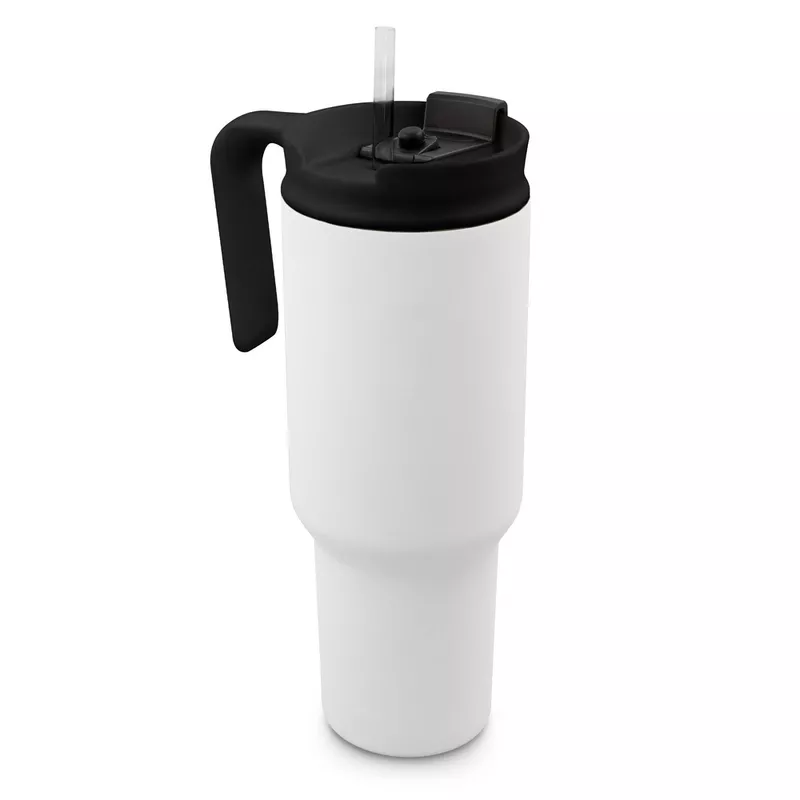 Kubek termiczny 1,1 litra Air Gifts z ergonomicznym uchwytem | Ony - biały (VA094-02)