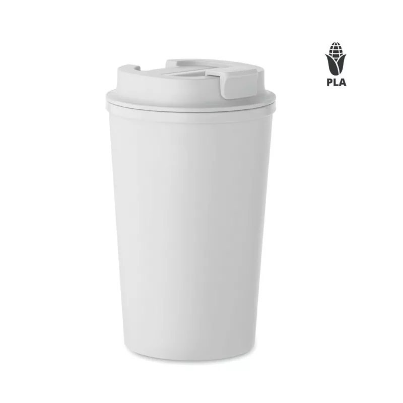 Kubek dwuścienny z PLA 350 ml BEIBAKU - Bialy (MO2310-06)