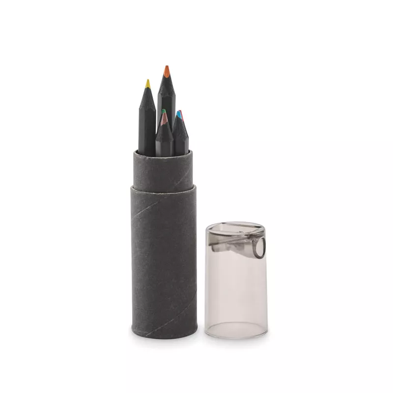 Kredki 6 szt. w pudełku z temperówką NEGRO - Czarny (MO2468-03)