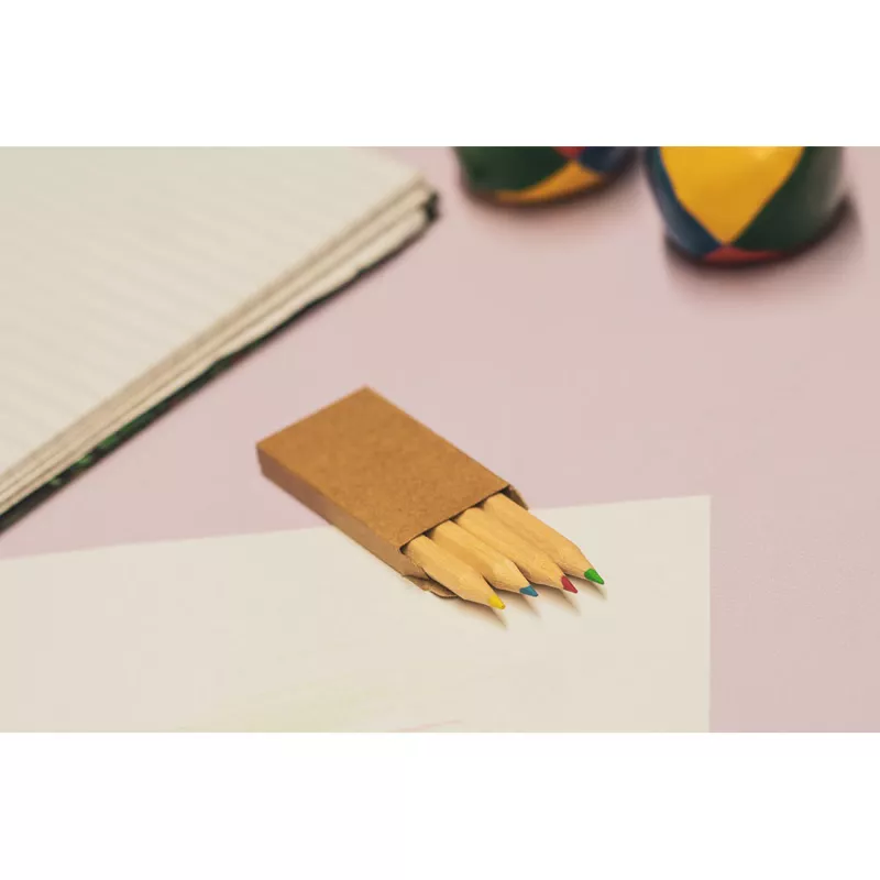 Kredki drewniane 4 kolory SERAFIN - brązowy (1112801)