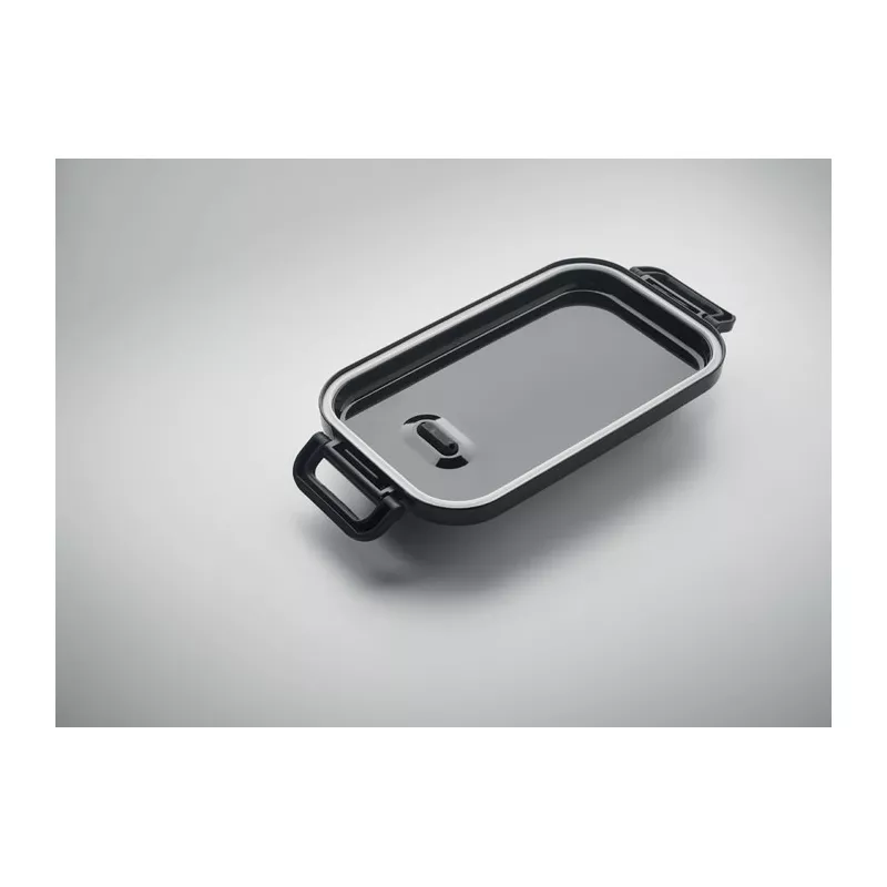 Lunchbox dwupoziomowy 2x800 ml z klamrami IDOLUNCH - Czarny (MO2119-03)