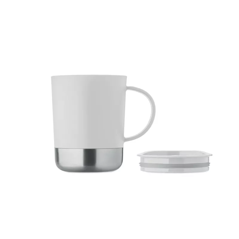 Kubek z PP z przesuwaną pokrywką 300 ml BEAKER - Bialy (MO2772-06)