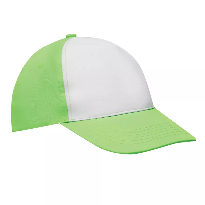 5 segmentowa czapka SHINY - biały, zielony (56-0701802)