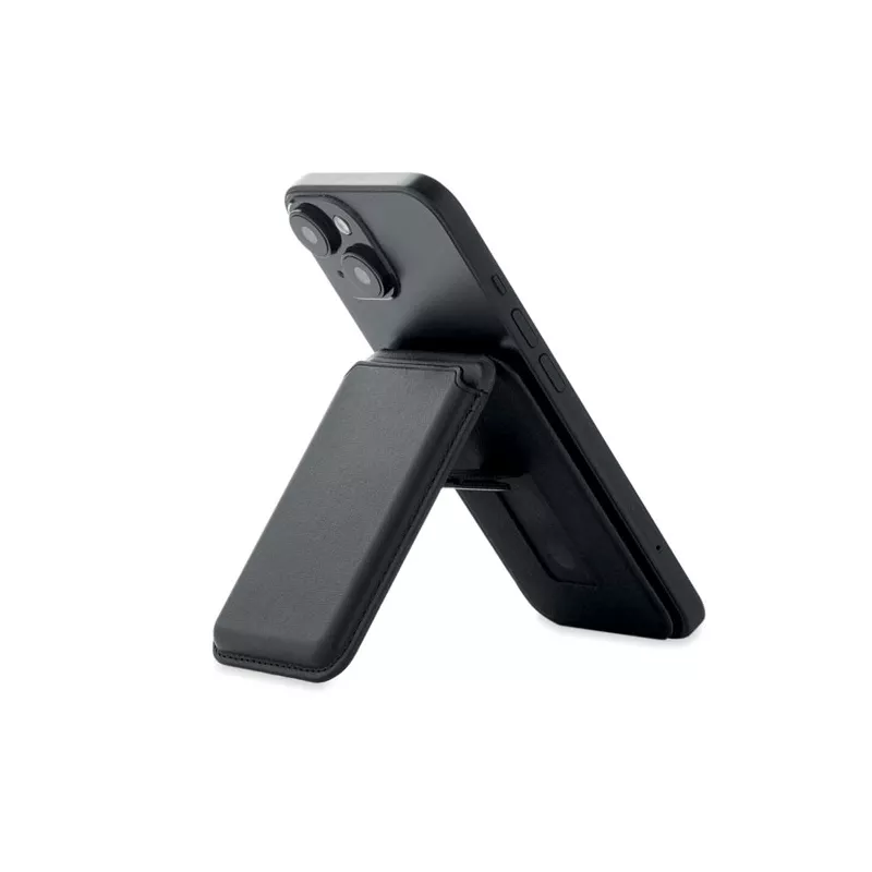 Etui magnetyczne na 3 karty z podstawką KARTA STAND - Czarny (MO2983-03)