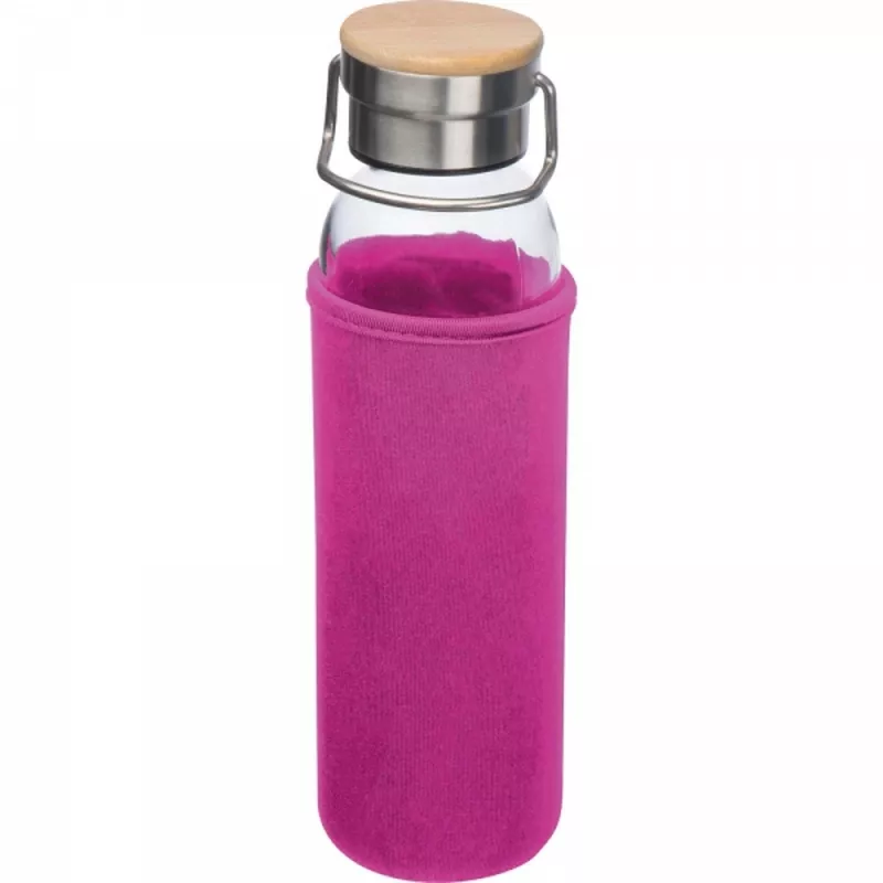 Butelka szklana z pokrowcem 600 ml RAMONA - różowy (6318111)