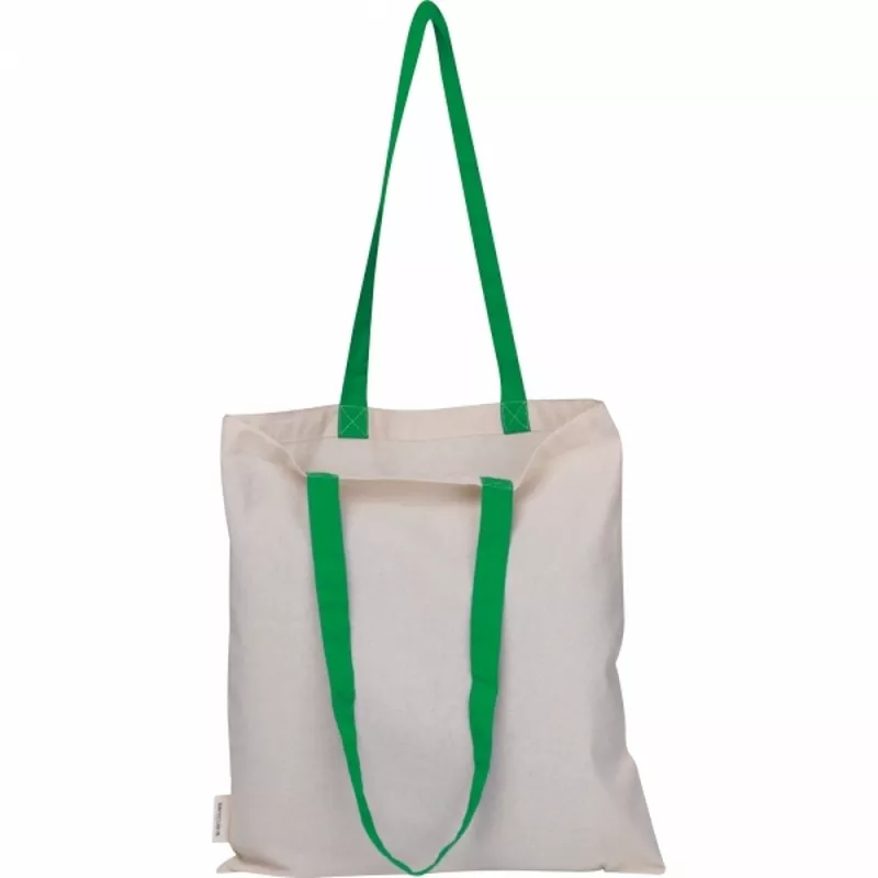 Torba bawełniana z długimi uszami, z recyklingu 140g/m2 CAMBRIDGE - zielony (545409)