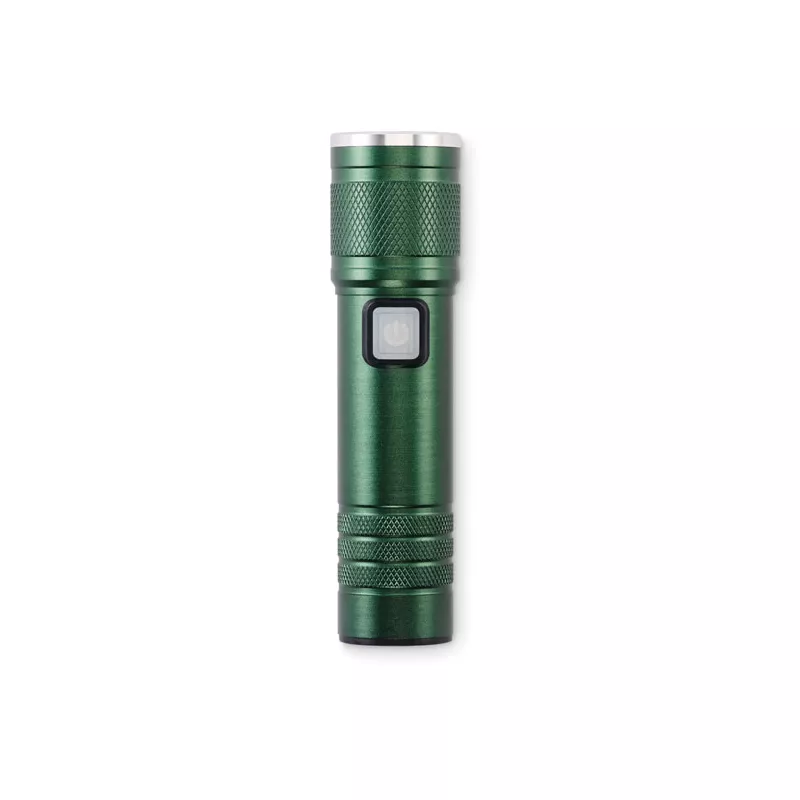 Latarka COB z aluminium z recyklingu FLASHRA - Ciemnozielony (MO2724-60)
