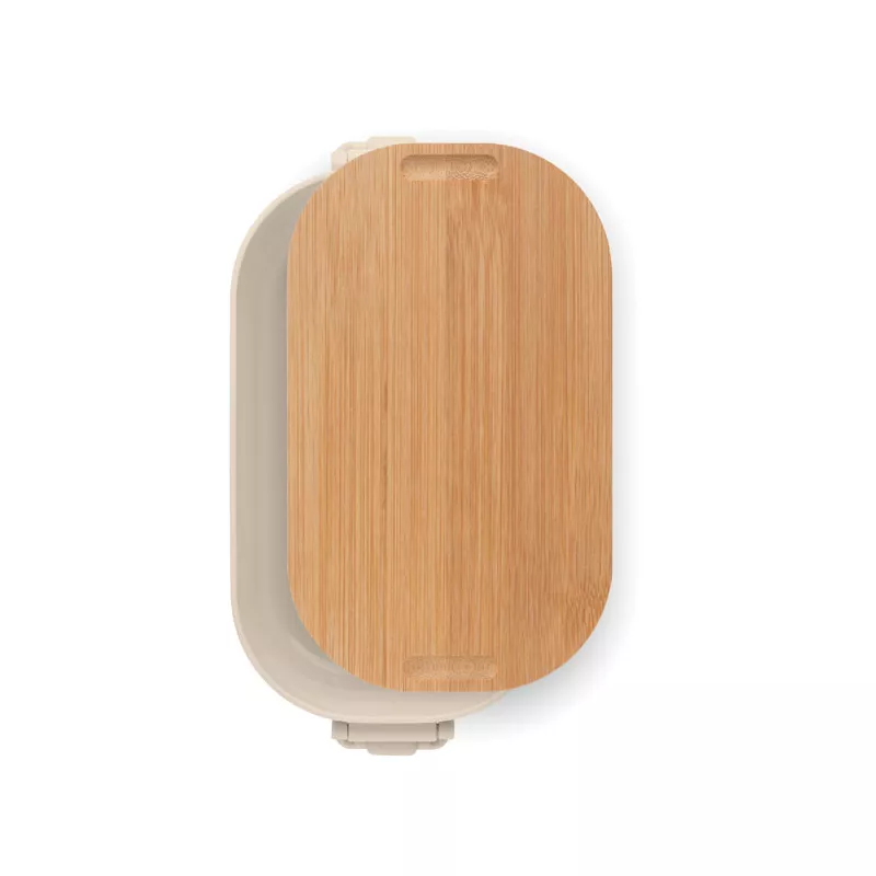 Lunchbox z PP z bambusową pokrywką 700 ml LEKKER - Bezowy (MO2459-13)