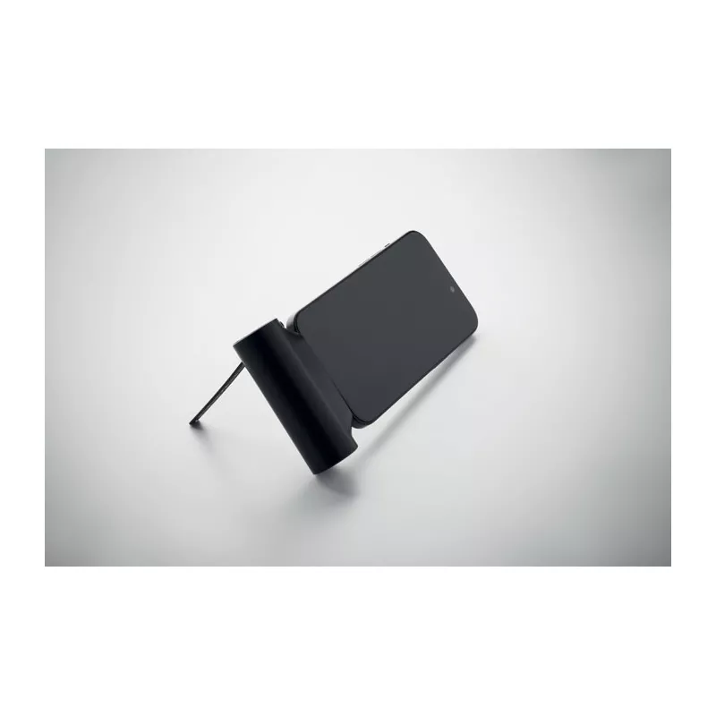 Powerbank z podstawką 5000 mAh PD 20W POWERKAU - Czarny (MO2967-03)