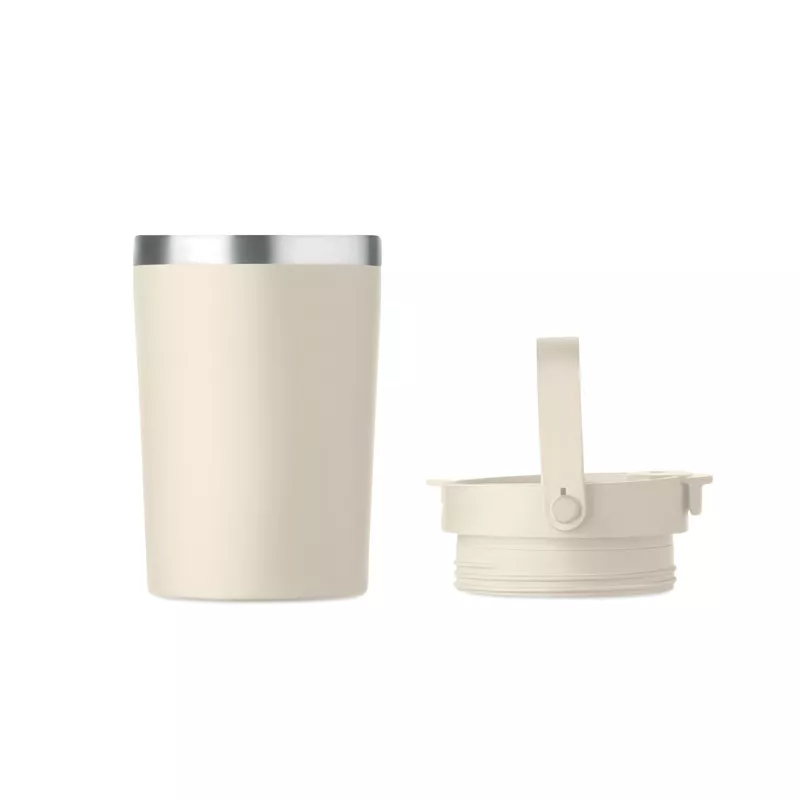 Kubek termiczny ze słomką i paskiem 350 ml COZYCUP - Bezowy (MO2922-13)