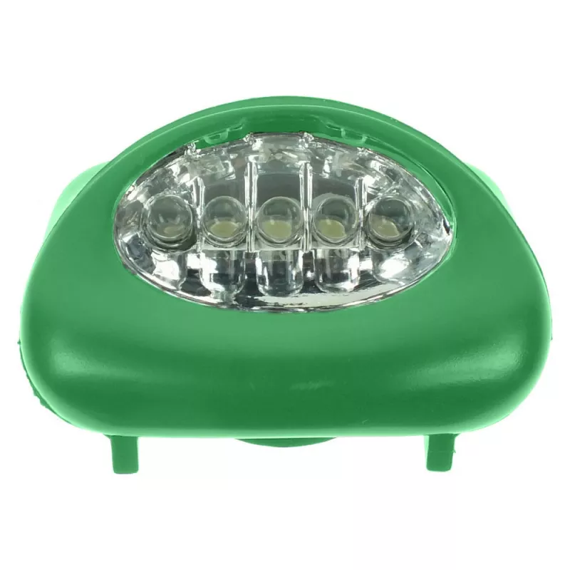 Latarka na głowę 5 LED - zielony (V5528-06)