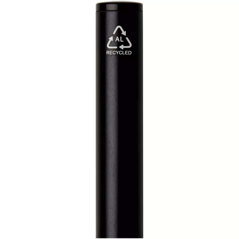 Verton - długopis obrotowy z aluminium z recyklingu, z etui (niebieski wkład) - Czarny (10733190)
