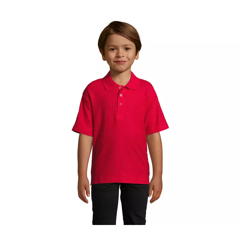 Polo dziecięce piqué 170 g/m² Sol's SUMMER II KIDS - Czerwony (S11344-RD)
