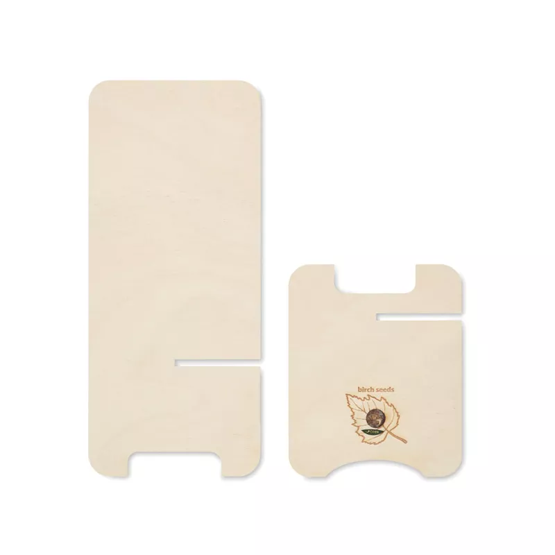 Stojak na telefon brzozowy z nasionami GROUW STAND - Drewna (MO6690-40)