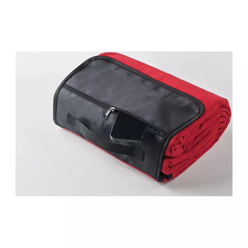 Koc piknikowy polarowy RPET 200x200 cm 150 g/m² COSTA - Czerwony (MO2978-05)