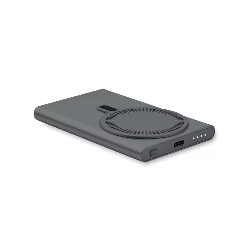 Powerbank magnetyczny 5000 mAh 15W z aluminium PAWTT - Tytanowy (MO2442-18)
