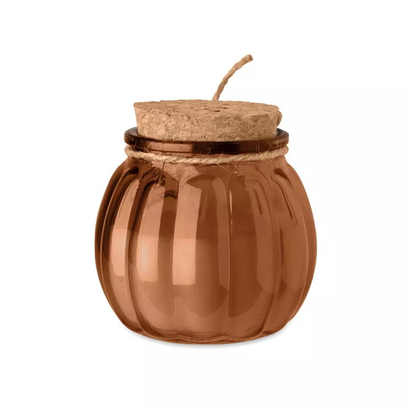 Świeca waniliowa w szkle z wosku roślinnego PUMKIN - Brazowy (MO3193-01)