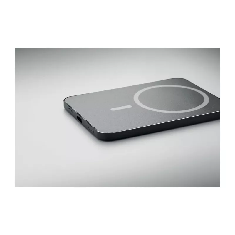 Powerbank magnetyczny ultracienki 5000 mAh SLIMVOLT - Czarny (MO3178-03)