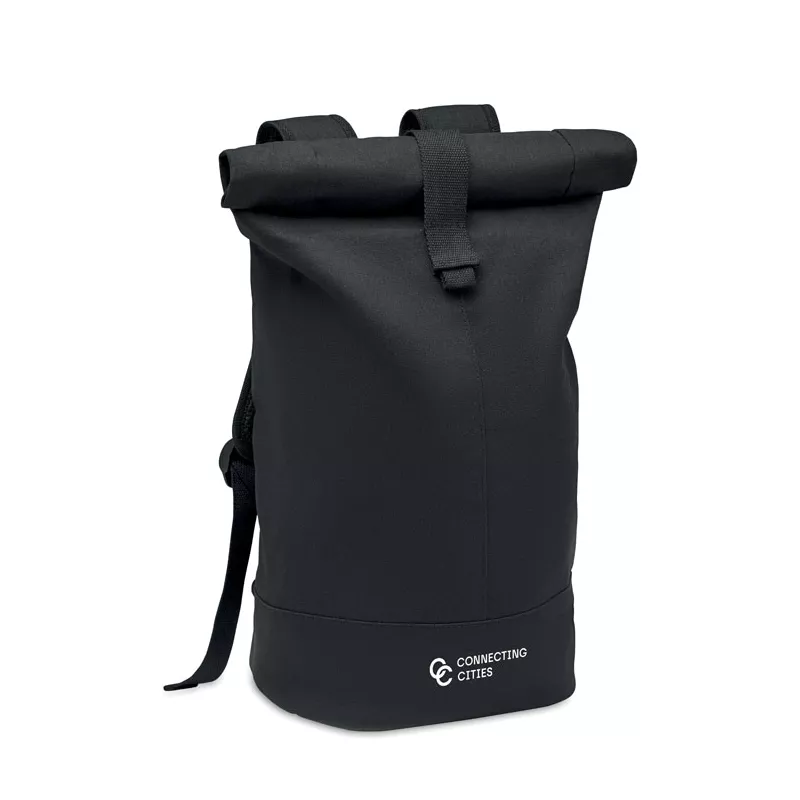Plecak rolltop z płótna 340 g/m² ZURICH ROLL - Czarny (MO6704-03)