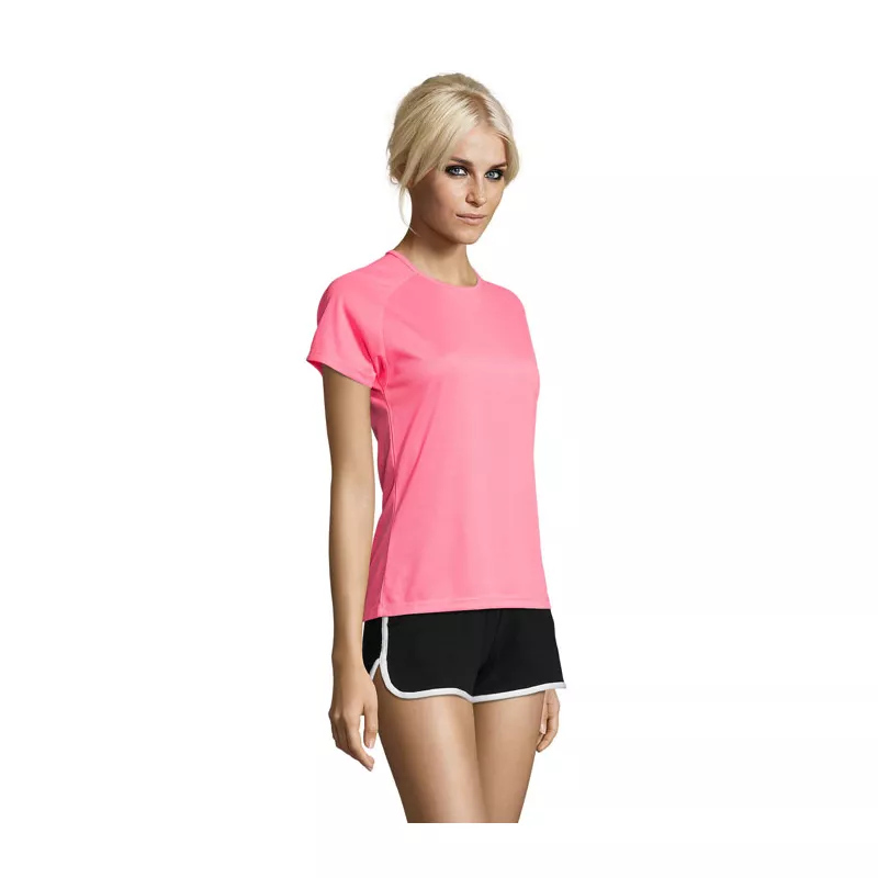 Koszulka sportowa damska 140 g/m² Sol's SPORTY WOMEN - Neonowy Róż 2 (S01159-NP)