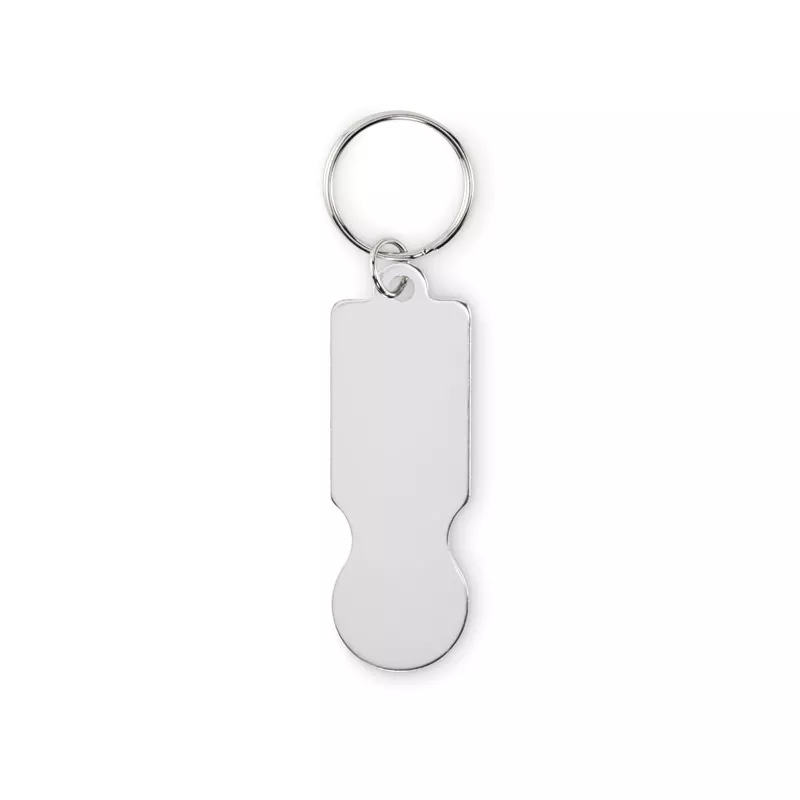 Brelok z żetonem do wózka z aluminium TOKLEY - Srebrny (MO2407-14)