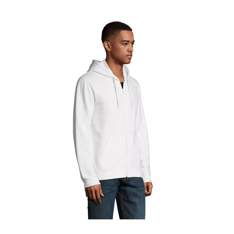 Bluza unisex z kapturem rozpinana 260 g/m² Sol's STONE - Bialy (S01714-WH)