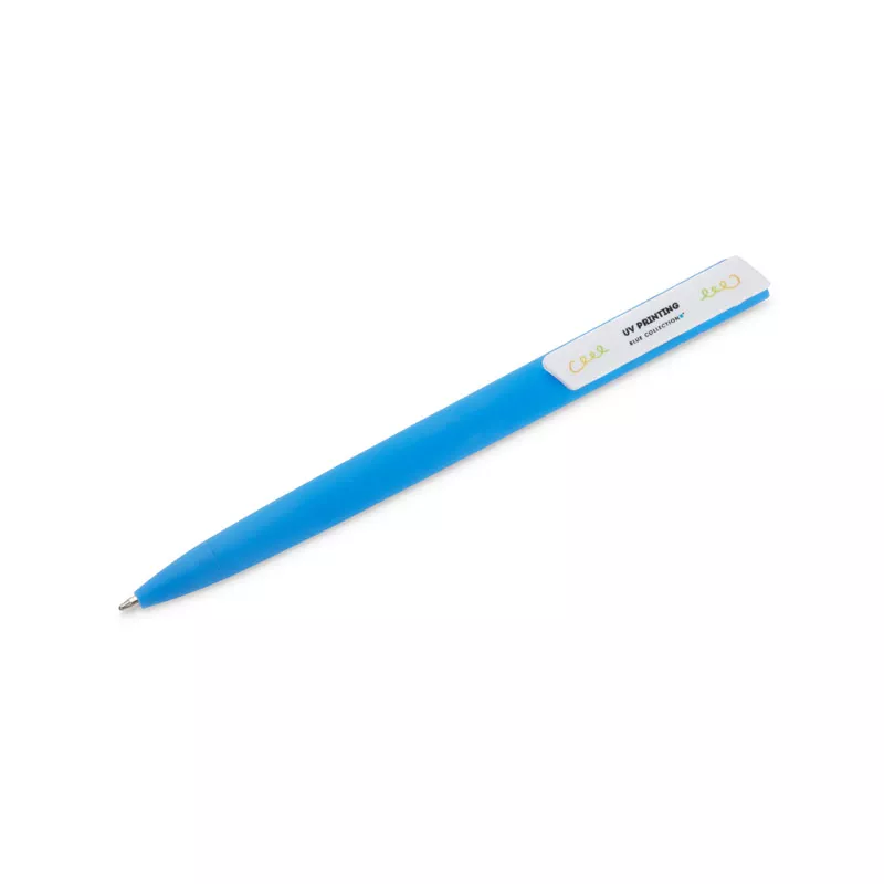 Długopis plastikowy z matową powłoką soft touchALEO - niebieski (19499-03)