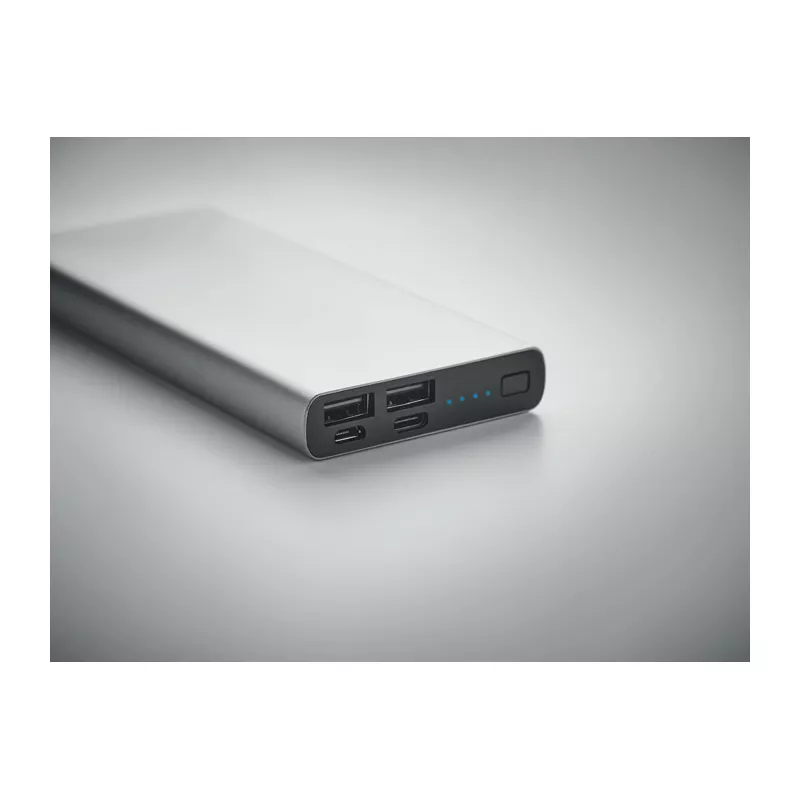 Powerbank 10 000 mAh aluminiowy POWERFLAT 10C - Srebrny Mat (MO6770-16)