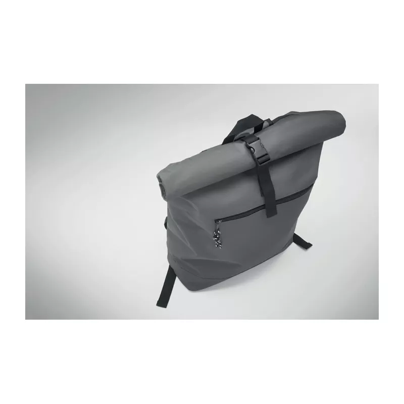 Plecak rolltop na laptop 15" z poliestru 600D IREA - Kamienny Szary (MO2170-15)