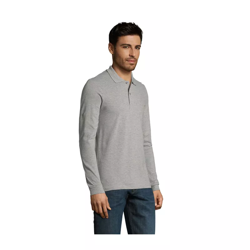 Polo męskie 180 g/m² Sol's PERFECT LSL MEN - Szary Melanż 2 (S02087-GY)