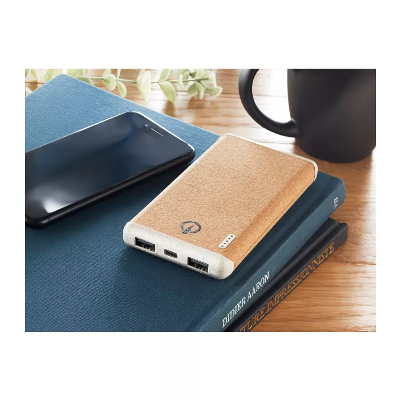 Powerbank 10 000 mAh z ładowarką 10W RALIA - Bezowy (MO6844-13)