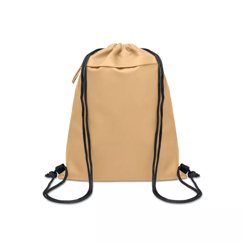 Worek ze sznurkiem z RPET 600D z kieszenią BANGKOK BAG - Khaki (MO2639-39)
